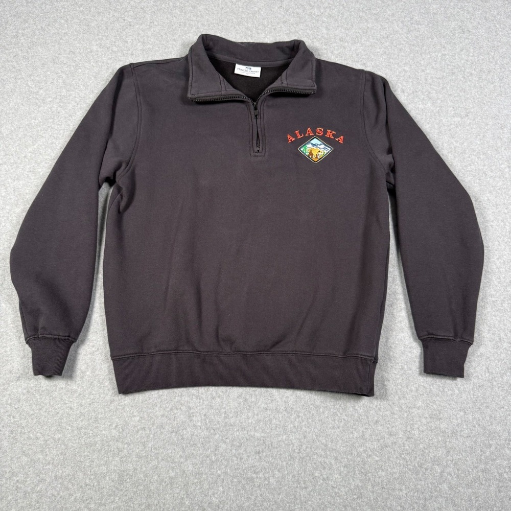 Princess Cruises Alaska Quarter Zip Sweatshirt Gray Embroidered Bear Womens M